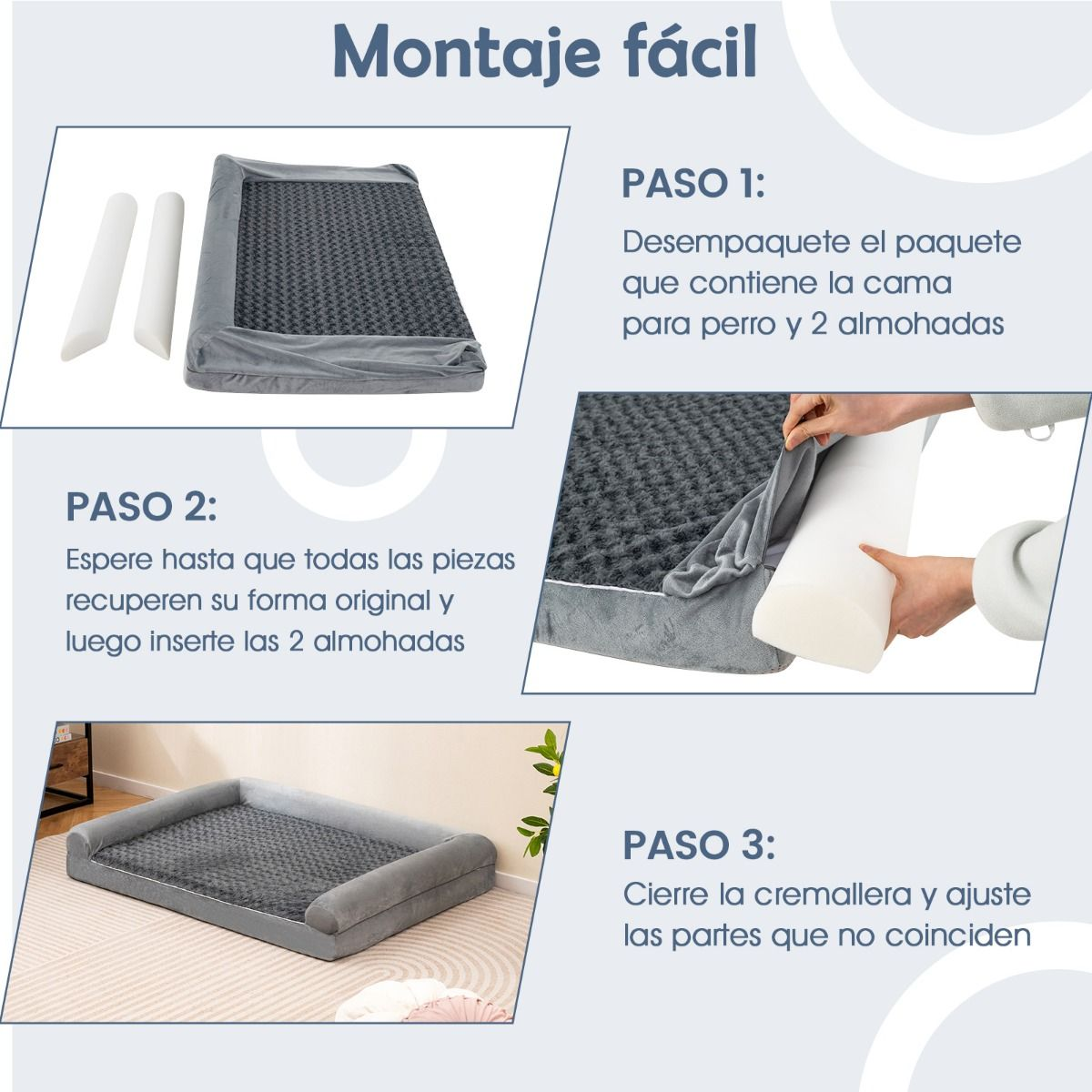 Cama ortopédica para perros l (113 cm) - Imagen 4
