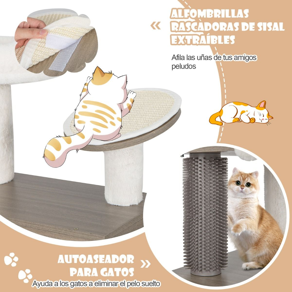 2 en 1 árbol para gatos con mueble oculto para arenero - Imagen 6