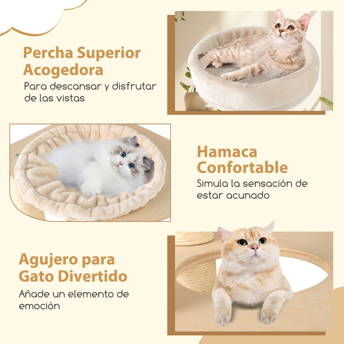 Árbol para gatos alto 151 cm - Imagen 6