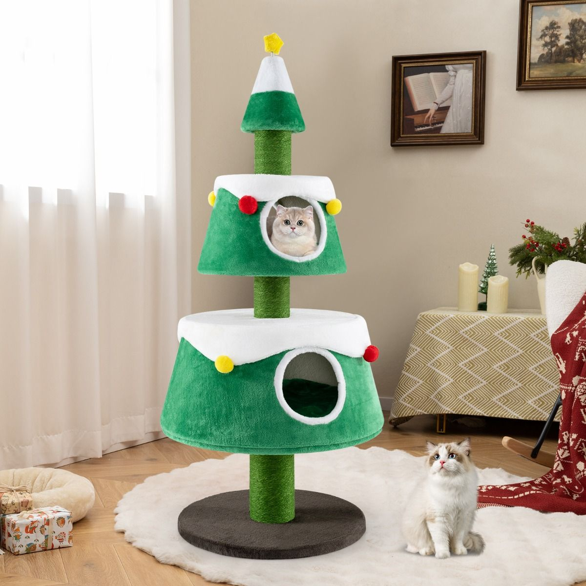 Casa en árbol de navidad para gatos - Imagen 4