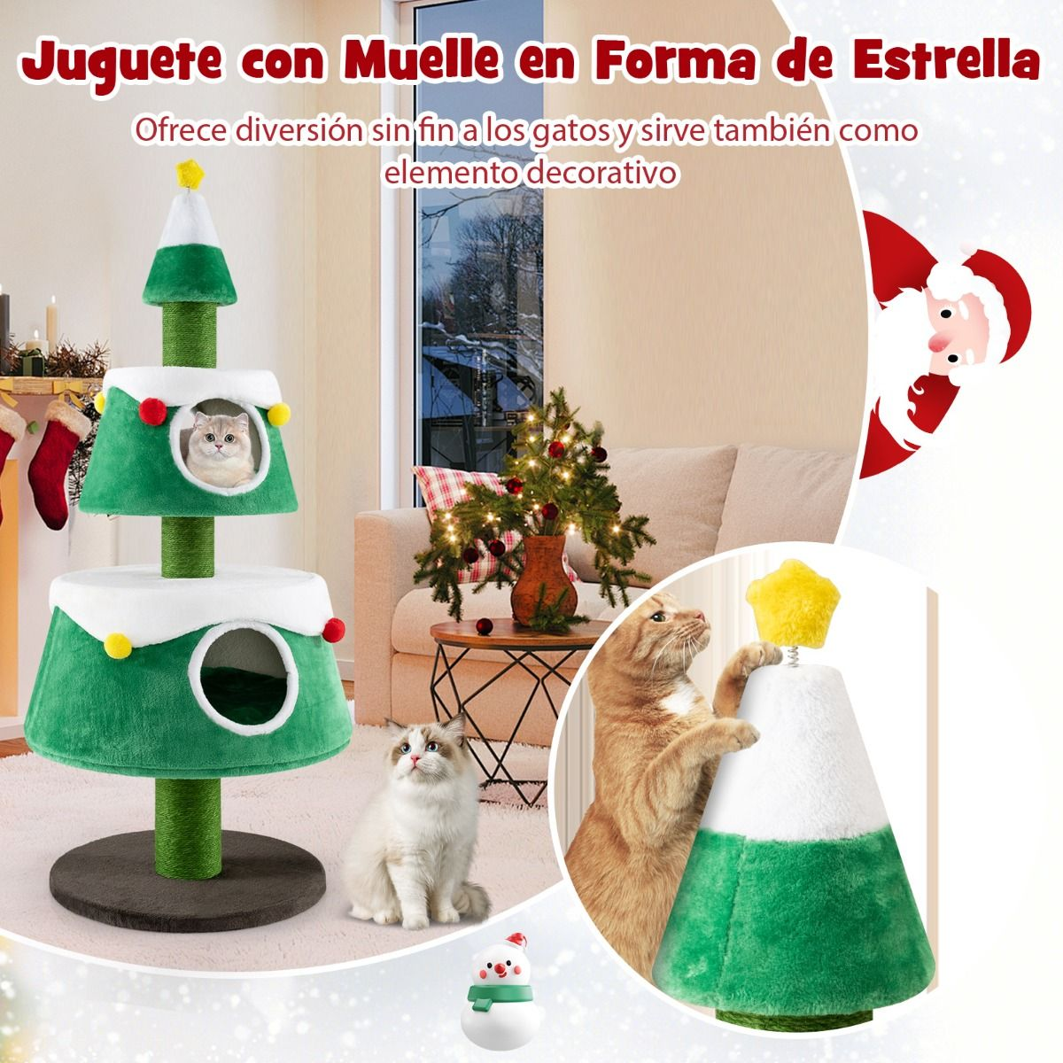 Casa en árbol de navidad para gatos - Imagen 9