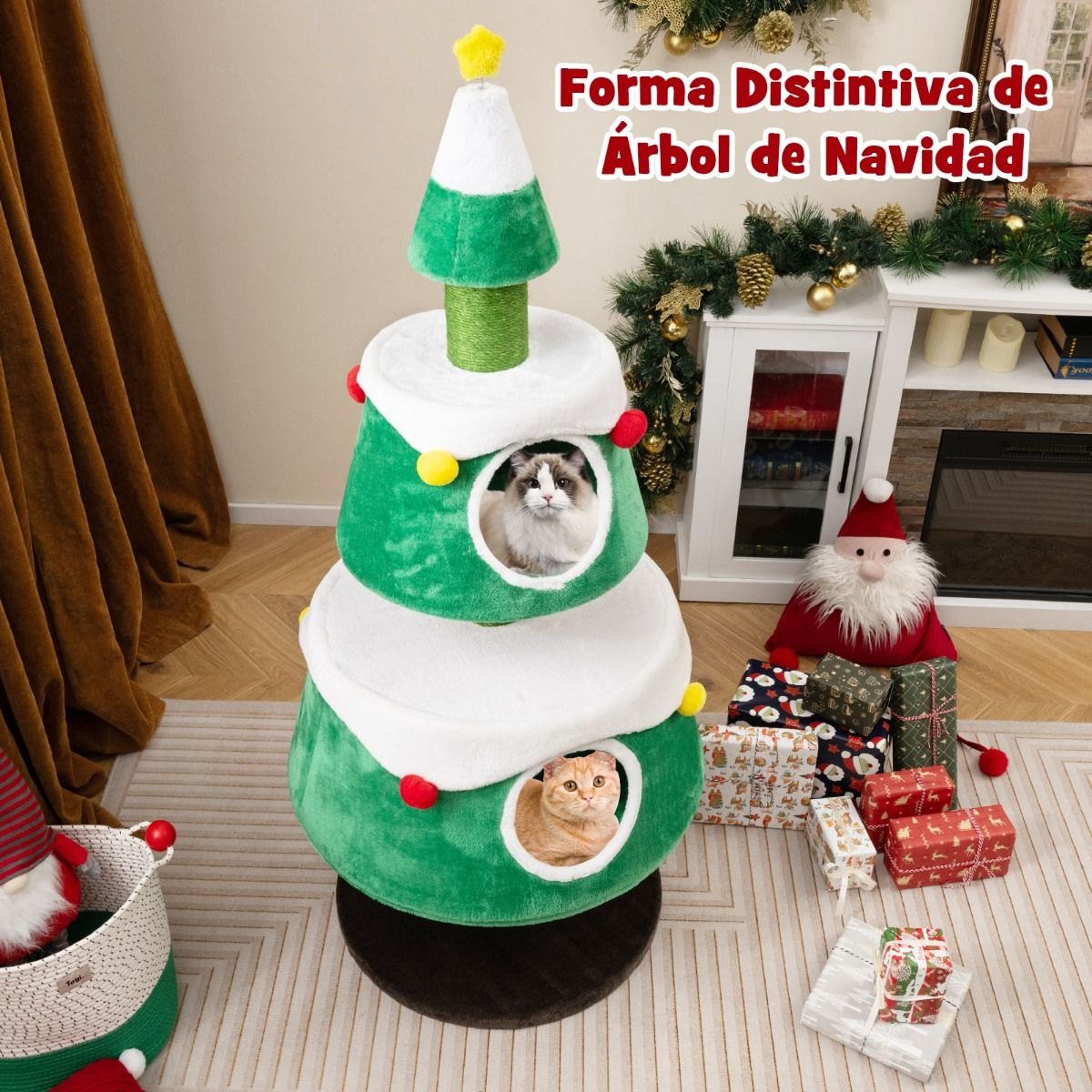 Casa en árbol de navidad para gatos - Imagen 5