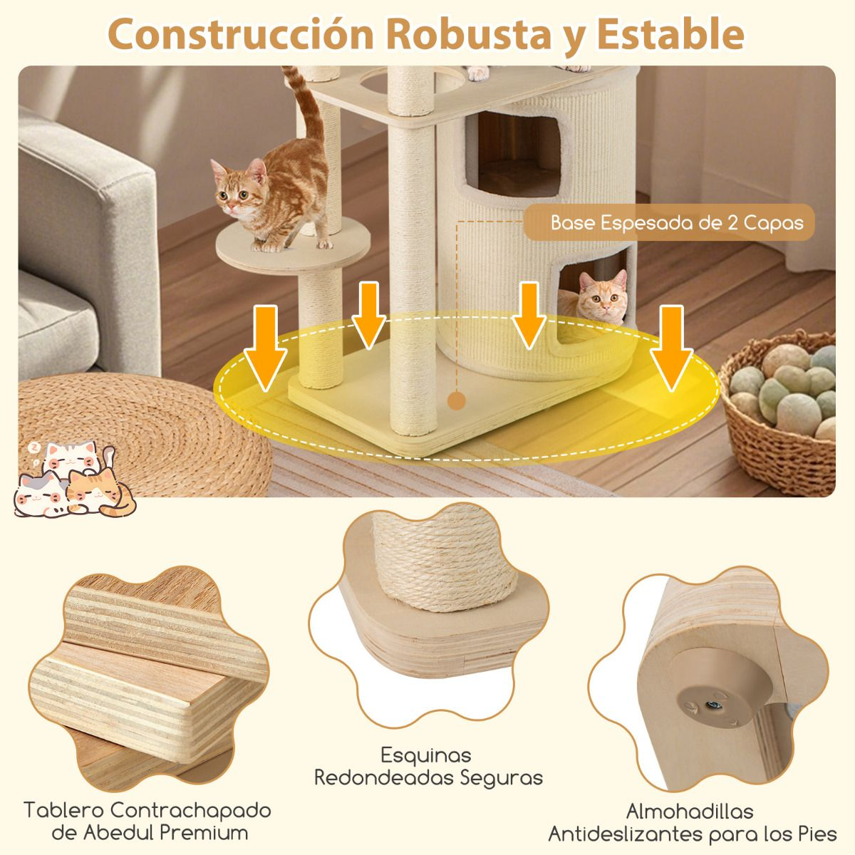 Árbol para gatos alto 151 cm - Imagen 9