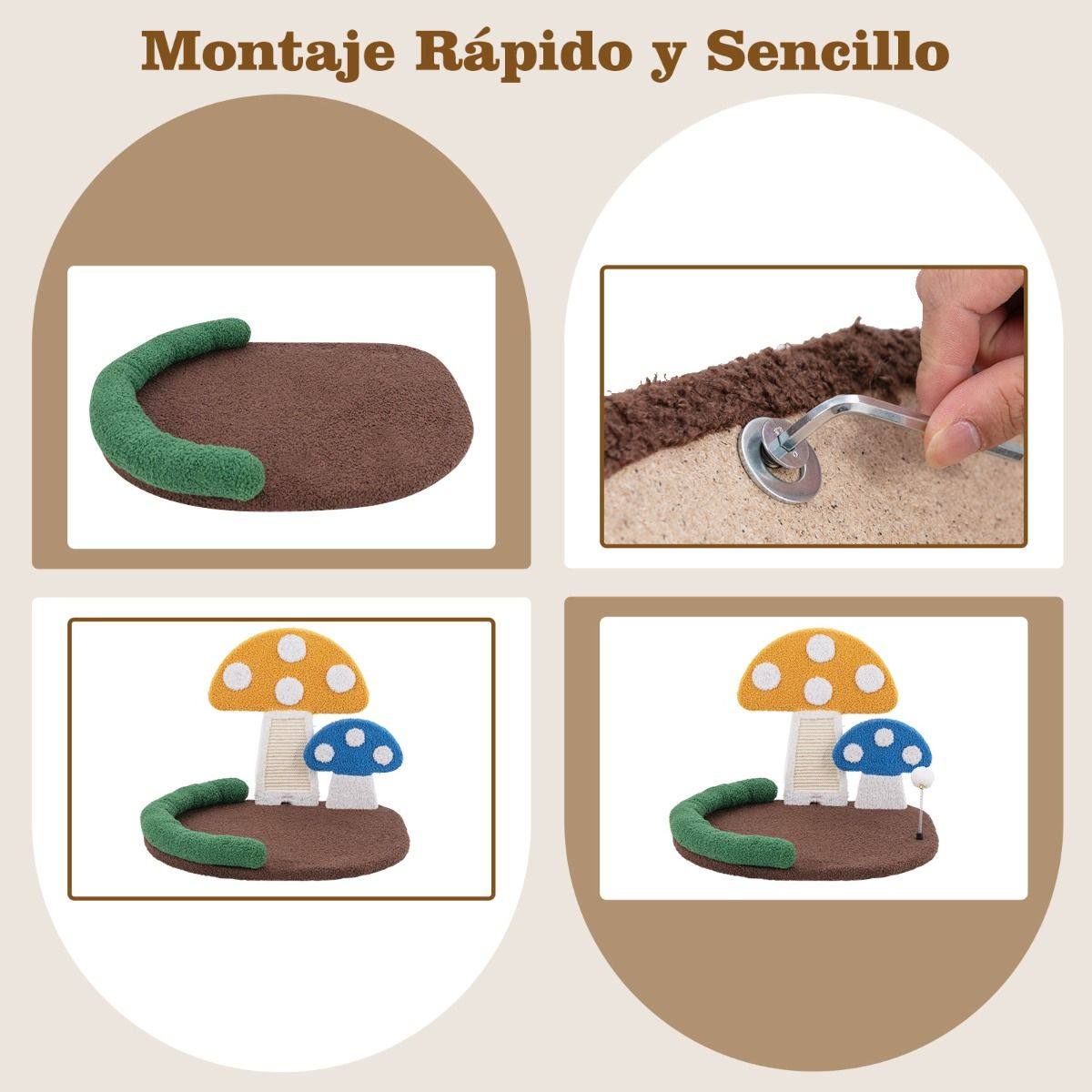 Cama para gatos en forma de seta 3 en 1 - Imagen 8