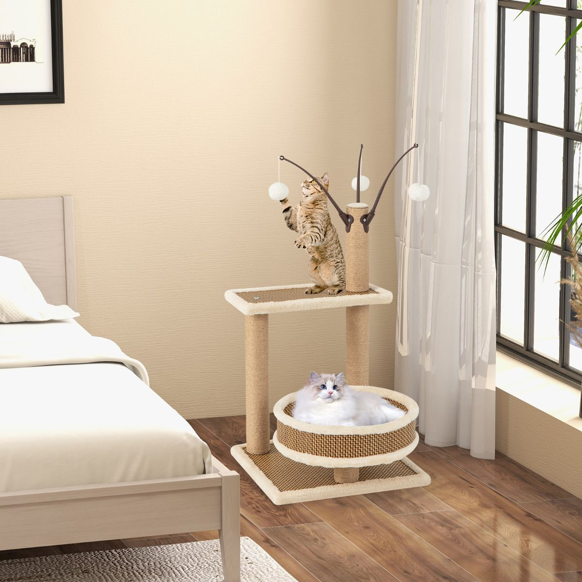 Torre para gatos de interior 80 cm - Imagen 4