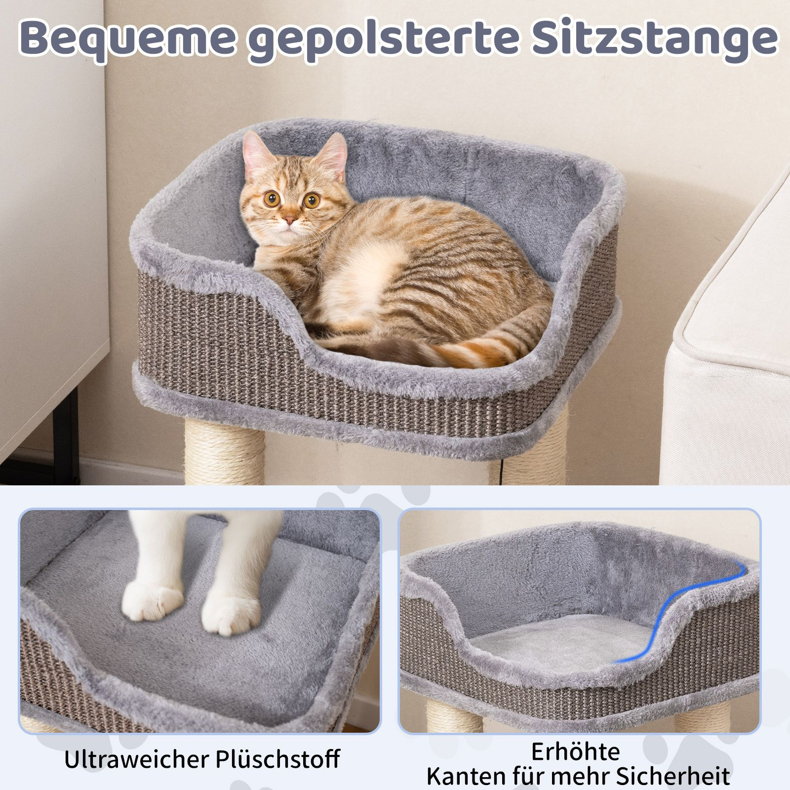 Árbol para gatos pequeño de madera - Imagen 5