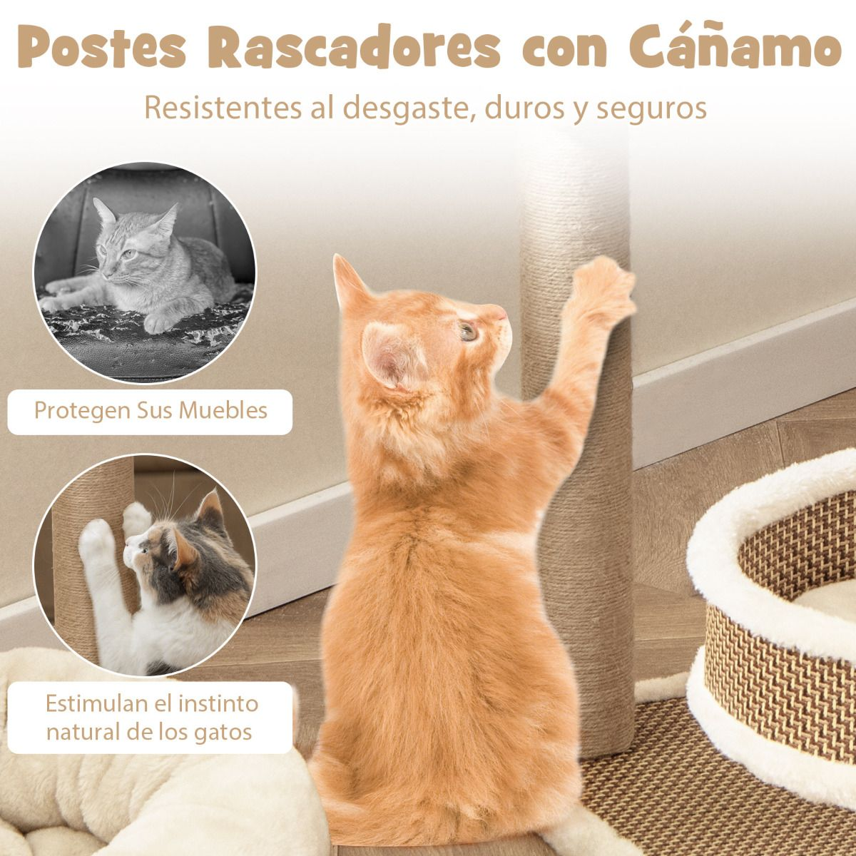 Torre para gatos de interior 80 cm - Imagen 7