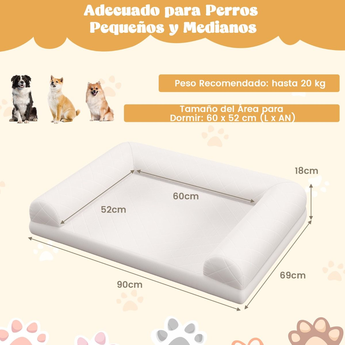 Cama ortopédica para perros pequeños y medianos - Imagen 3