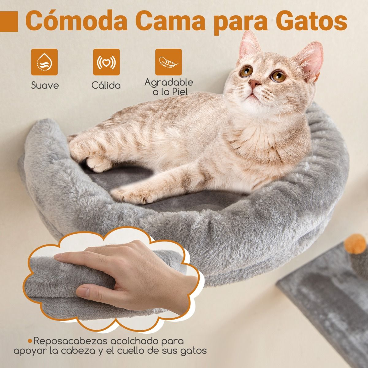 Conjunto de muebles para gatos montado en la pared - Imagen 5