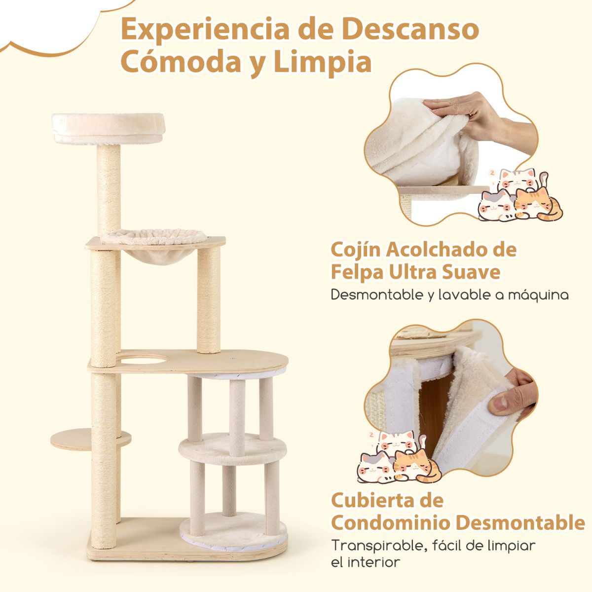 Árbol para gatos alto 151 cm - Imagen 8