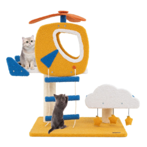 Árbol Para Gatos Temático De Aviación Torre Para Gatos Con Perchero