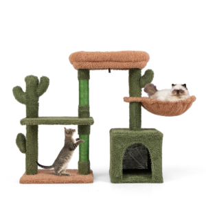 Árbol De Cactus Para Gatos 81Cm Con Cojín Lavable Perchero Condominio